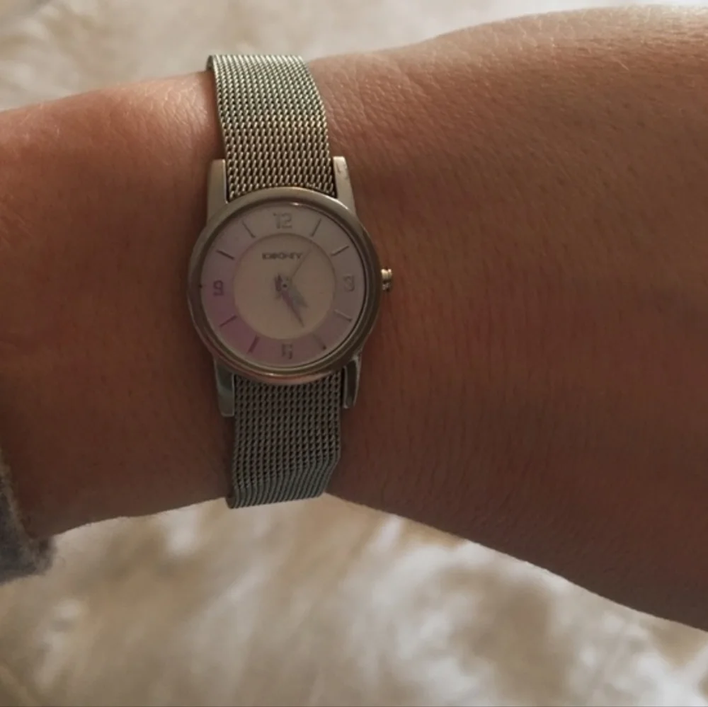 DKNY Mesh Silver tone Adjustable watch